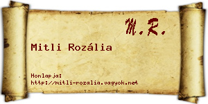 Mitli Rozália névjegykártya